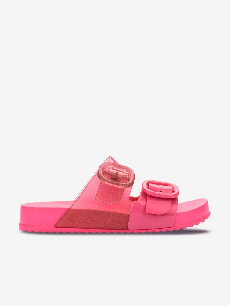 Mini Melissa Mini Melissa Girls Cozy Glitter Sliders in Pink 1