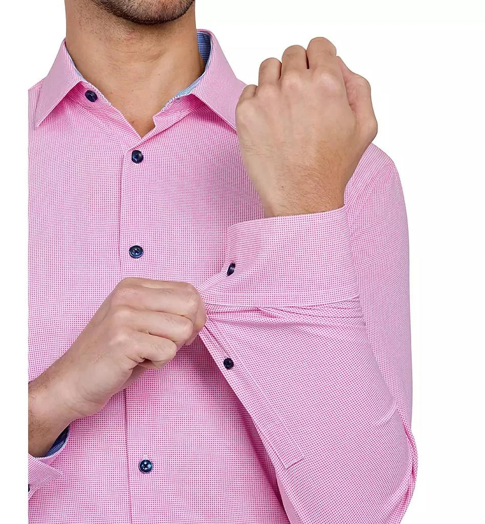 ConStruct Men’s Recycled Slim Fit Micro Texture 4-Way Stretch Performance Dress Shirt 4
