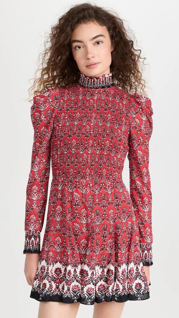 Alice + Olivia Elvira Smocked Bodice Mini Dress 1