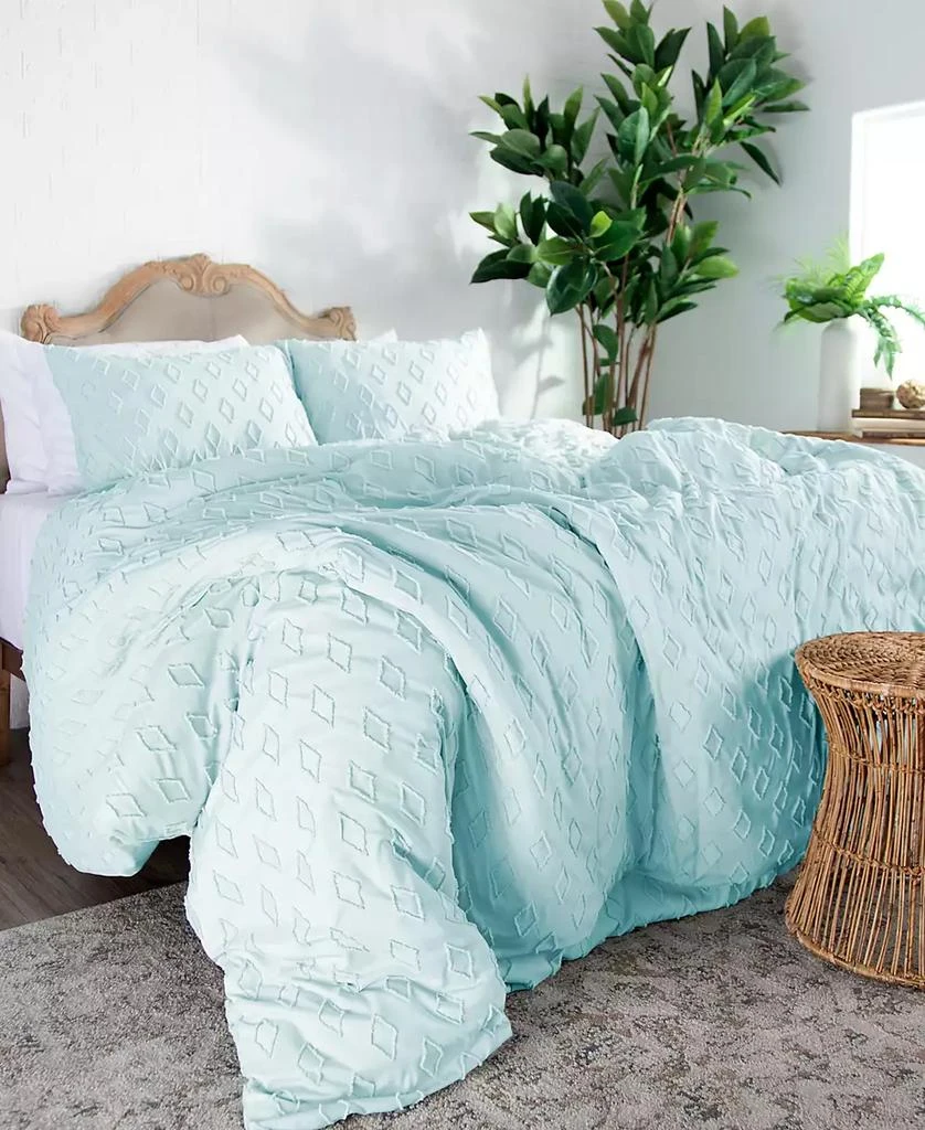SOUTHSHORE FINE LINENS Gemma 2 Piece Textured Duvet Cover Set 1