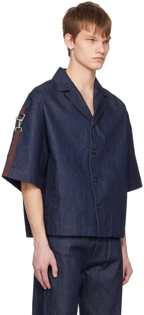 Jacquemus Navy Le Raphia 'La chemise de Nîmes Cuerd' Denim Shirt 2