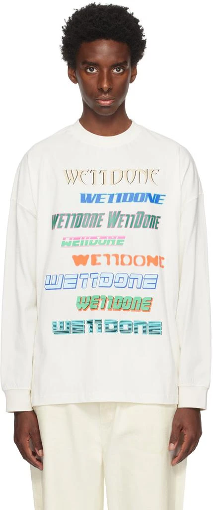 We11done White Graphic Long Sleeve T-Shirt 1