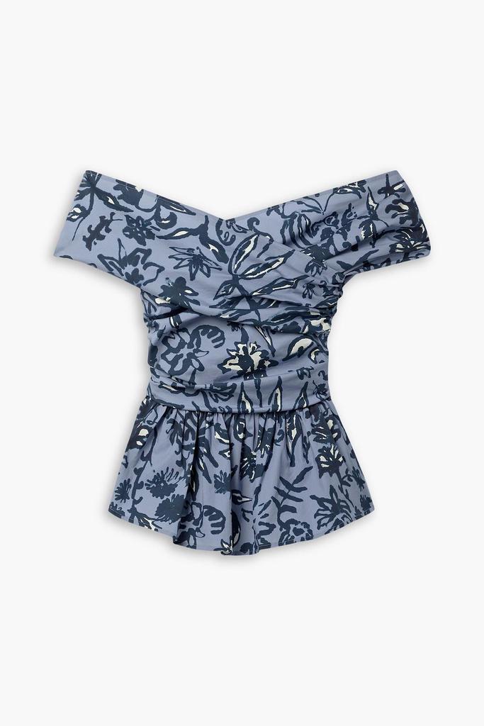 Altuzarra Pella off-the-shoulder floral-print cotton-blend poplin peplum top