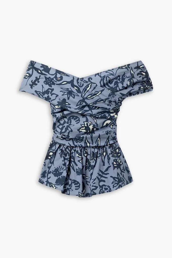 Altuzarra Pella off-the-shoulder floral-print cotton-blend poplin peplum top 1