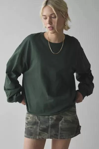 Urban Renewal ReMADE By UO Boxy Cropped Long Sleeve Tee 1