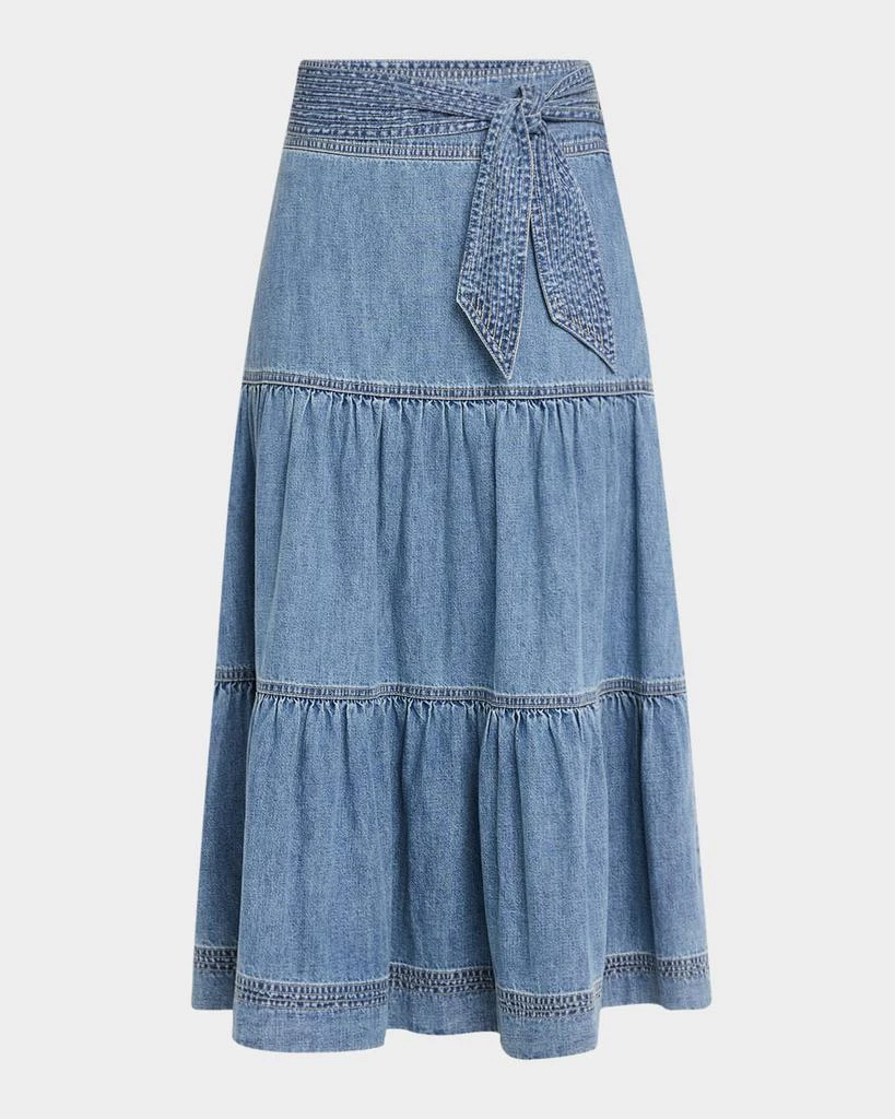 VERONICA BEARD Armida Tiered A-Line Skirt 1