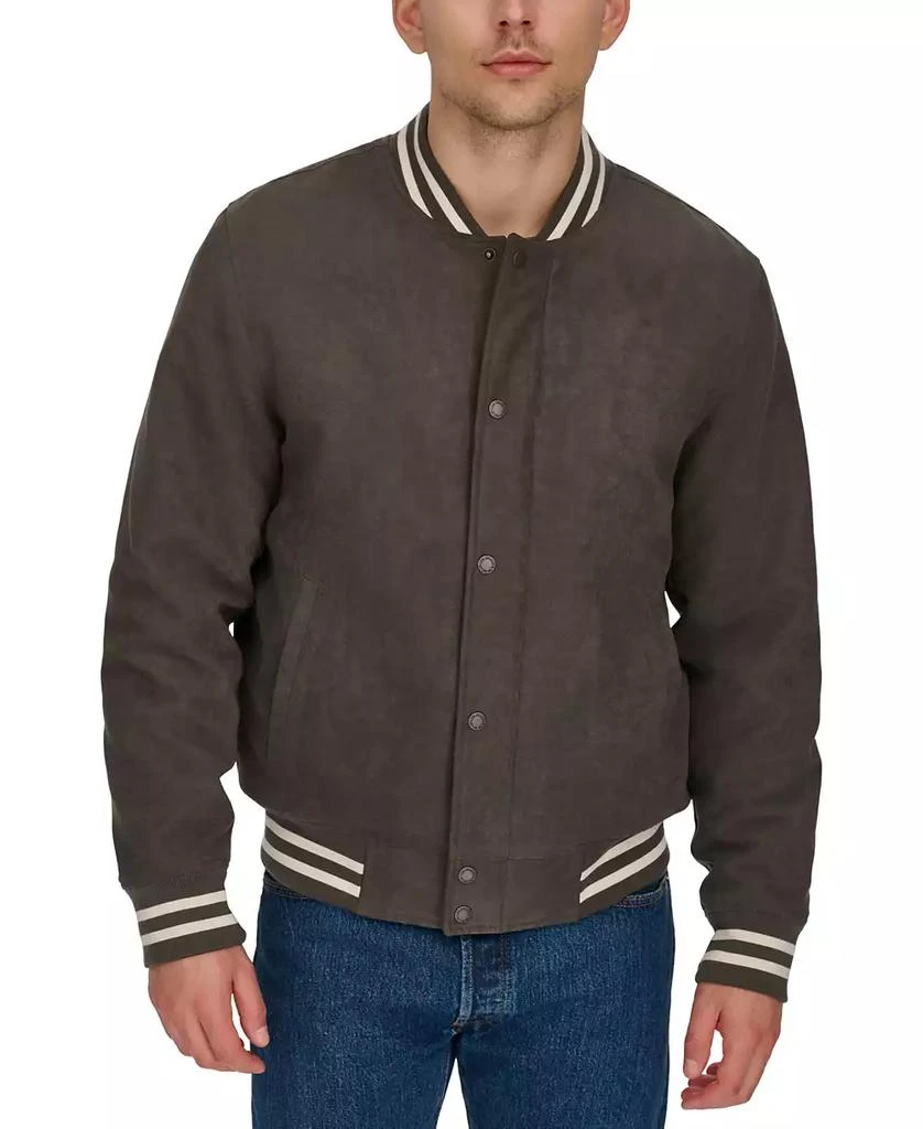Levi's Men's Faux-Suede Varsity-Stripe Bomber Jacket 1
