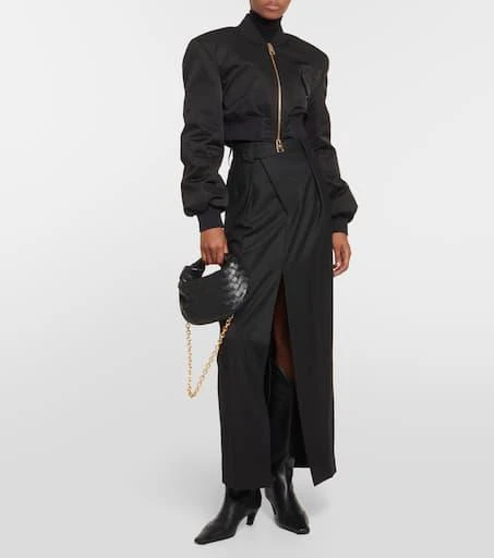 Khaite Reggie oversized satin bomber jacket 2