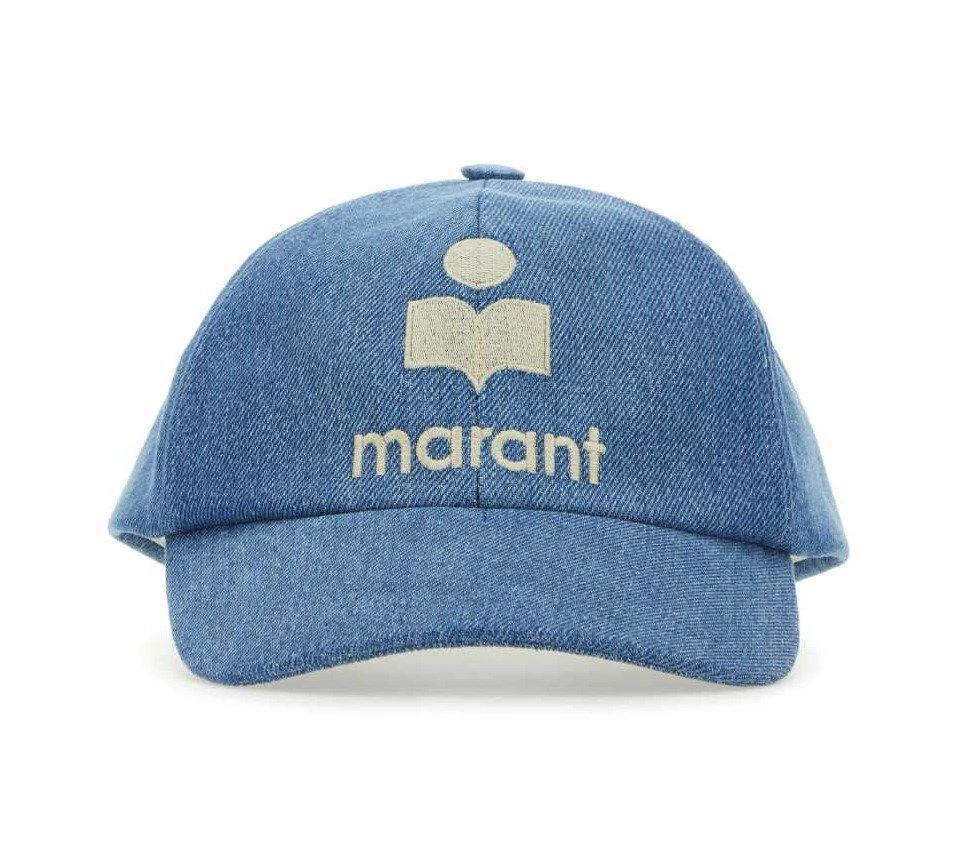 Shop Isabel Marant Logo Embroidered Curved-Peak Baseball Cap  display picture 2