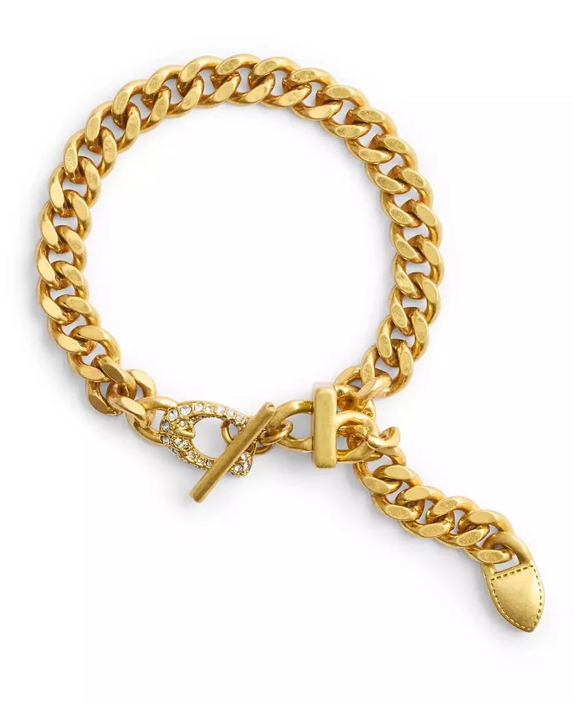 Coach Women's Faux Stone Signature C Buckle Curb Chain Bracelet 2