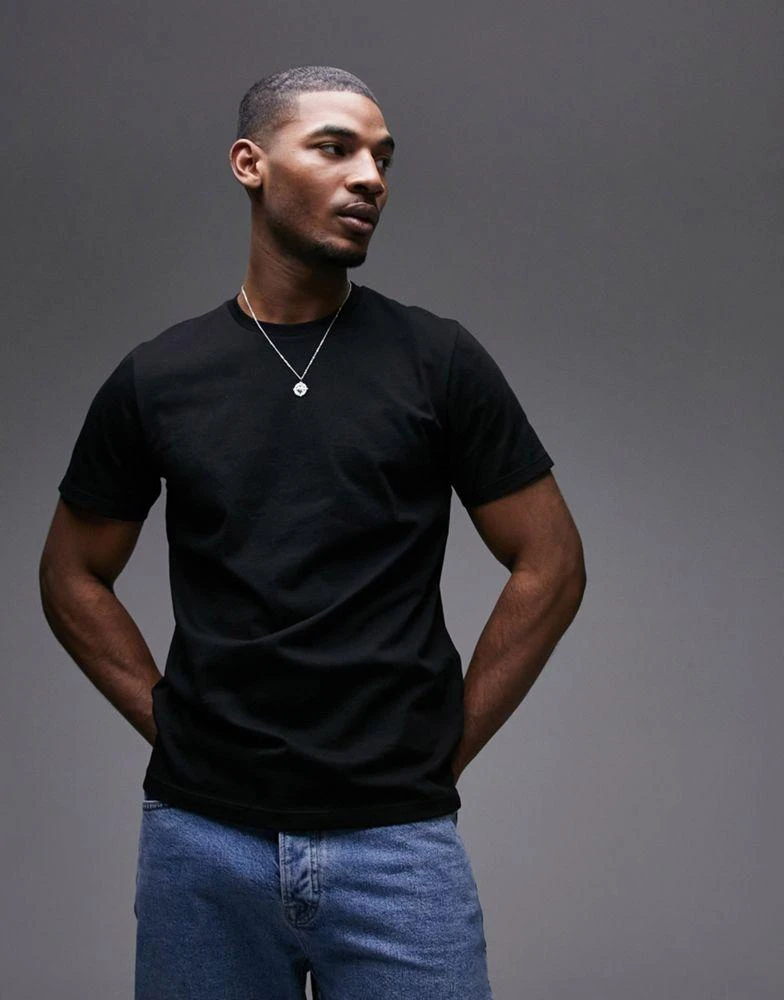 Topman Topman regular fit t-shirt in black 1