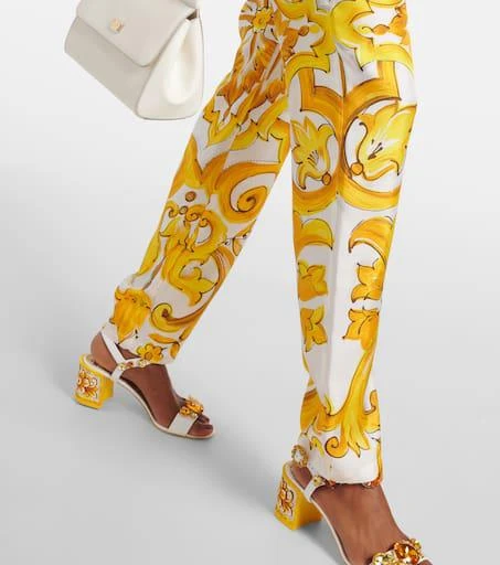 Dolce 
Gabbana Majolica silk straight pants 5