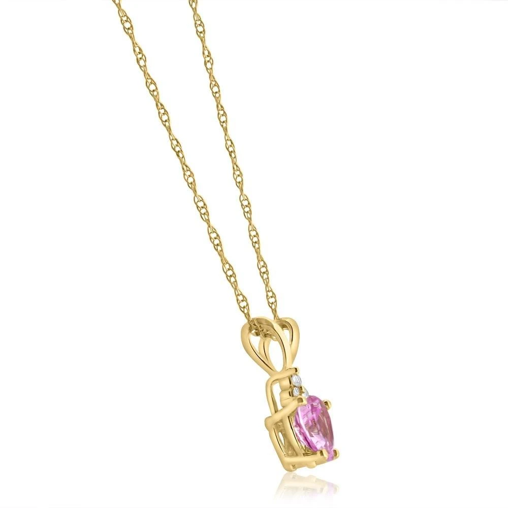 Pompeii3 1/2ct Diamond 
Pink Sapphire Heart Pendant in 14K Yellow, White, or Rose Gold 2