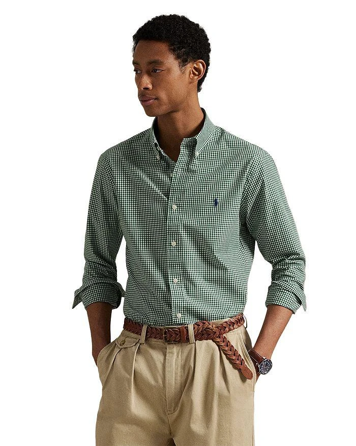 Ralph Lauren Cotton Stretch Poplin Gingham Check Classic Fit Button Down Shirt