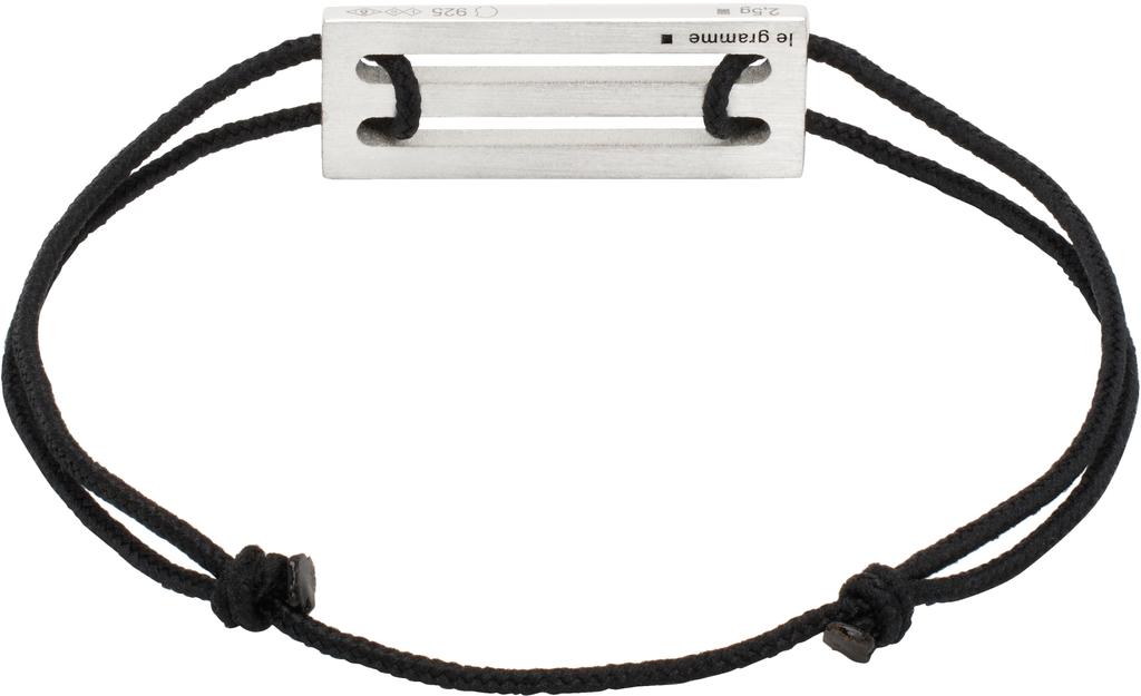 Le Gramme Black Lacquered Cord 'Le 2.5g' Bracelet