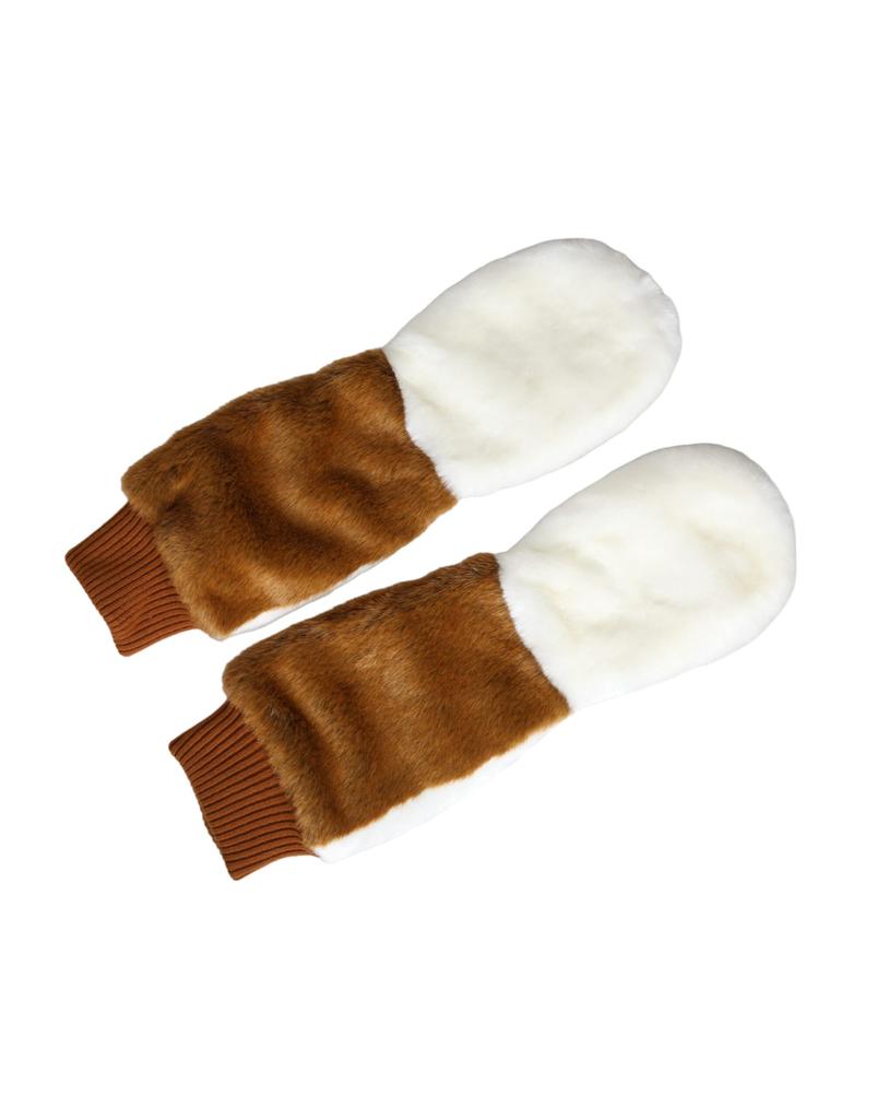 Dolce & Gabbana Acrylic Knitted Fur Mitten Women's Gloves