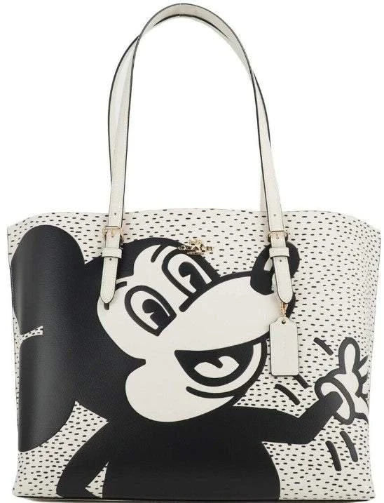 Coach COACH (C6978) Mickey Mouse X Keith Haring Mollie Large Leather Shoulder Tote Bag 1