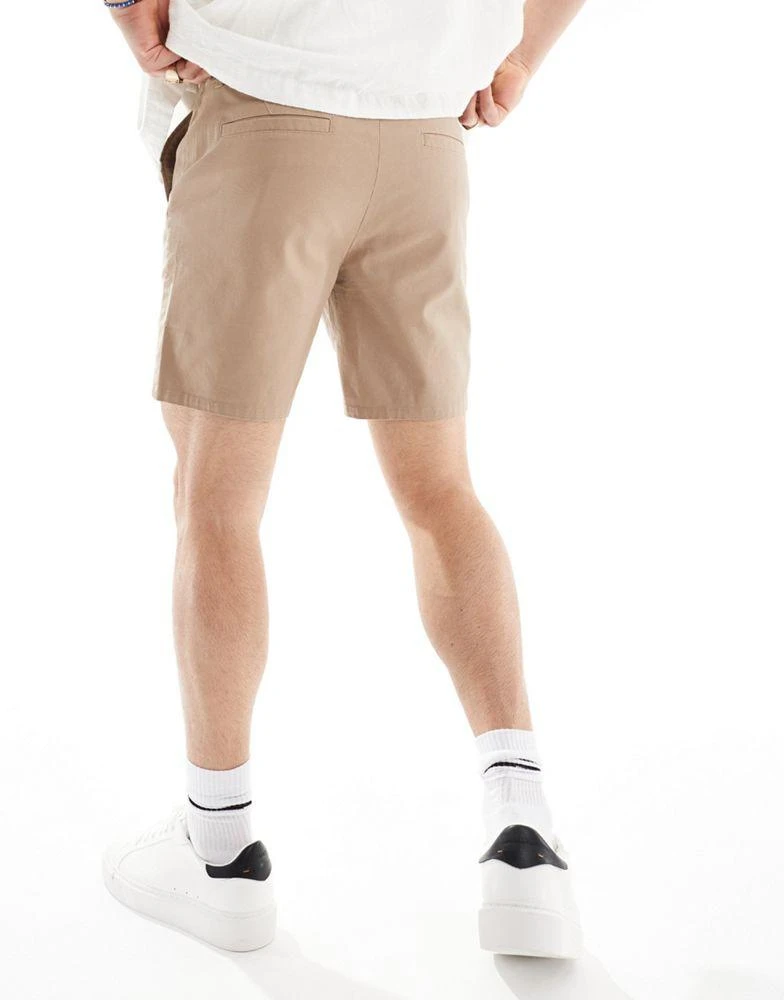 ASOS ASOS DESIGN skinny chino shorts in stone 2