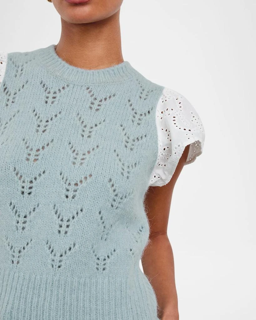 Rails Everly Pointelle Knit Flutter-Sleeve Top 5