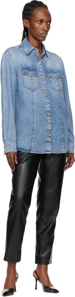 Balmain Blue Two-Pocket Denim Shirt 4