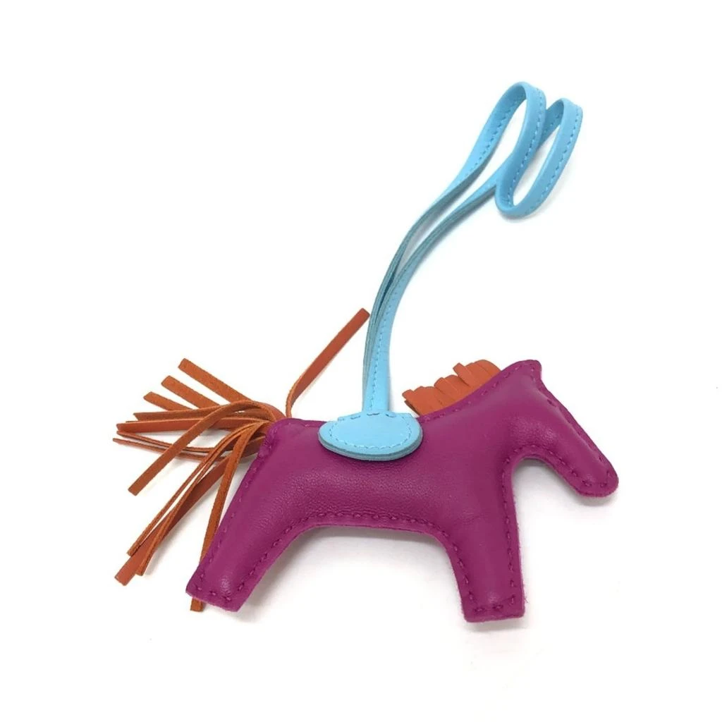 Hermes blue Agneau Milo Handbag Charm (Pre-Owned)