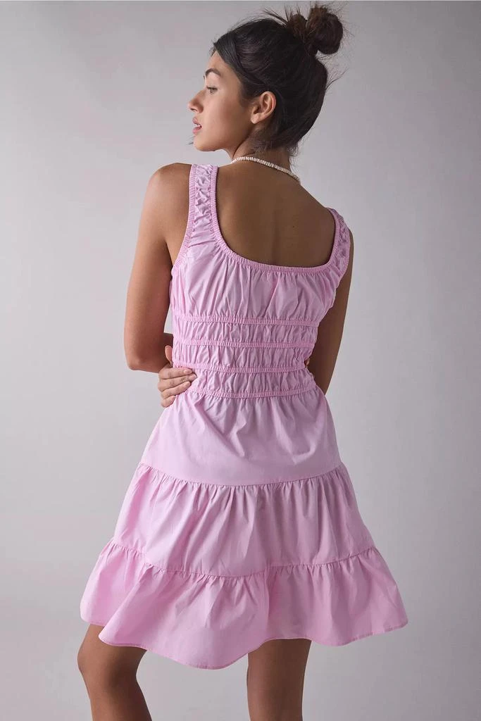Glamorous Glamorous Candy Pink Cotton Poplin Ruched Mini Dress 2