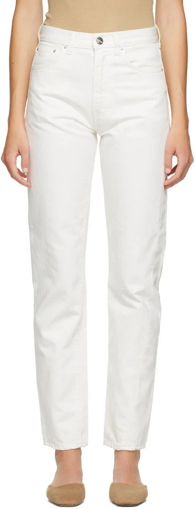 TOTEME SSENSE Exclusive White Twisted Seam Jeans 1