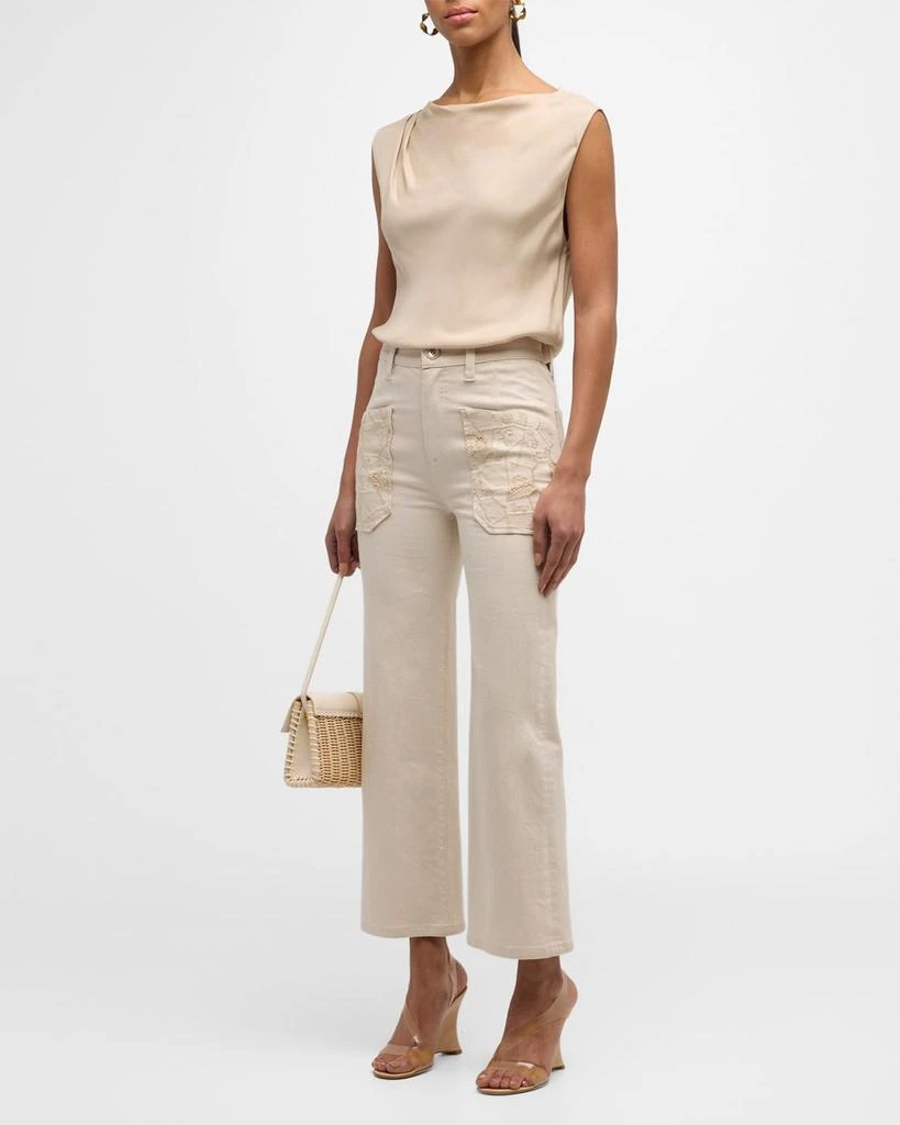 Ramy Brook Talia High-Rise Straight-Leg Embroidered Jeans 4