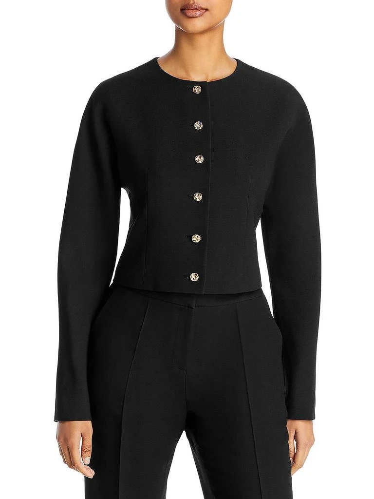 Lafayette 148 New York Womens Wool Silk Collarless Blazer 1