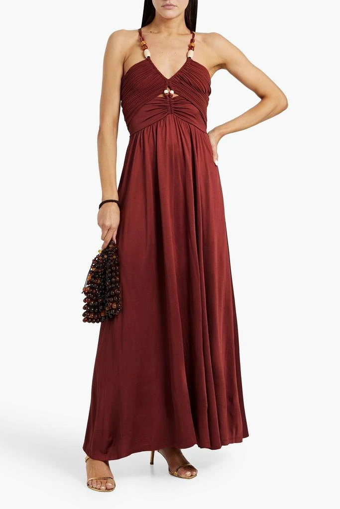 green maxi dress cut out Lennon Ribbed Cut Out Maxi Dress Green | Wedding Guest Dress