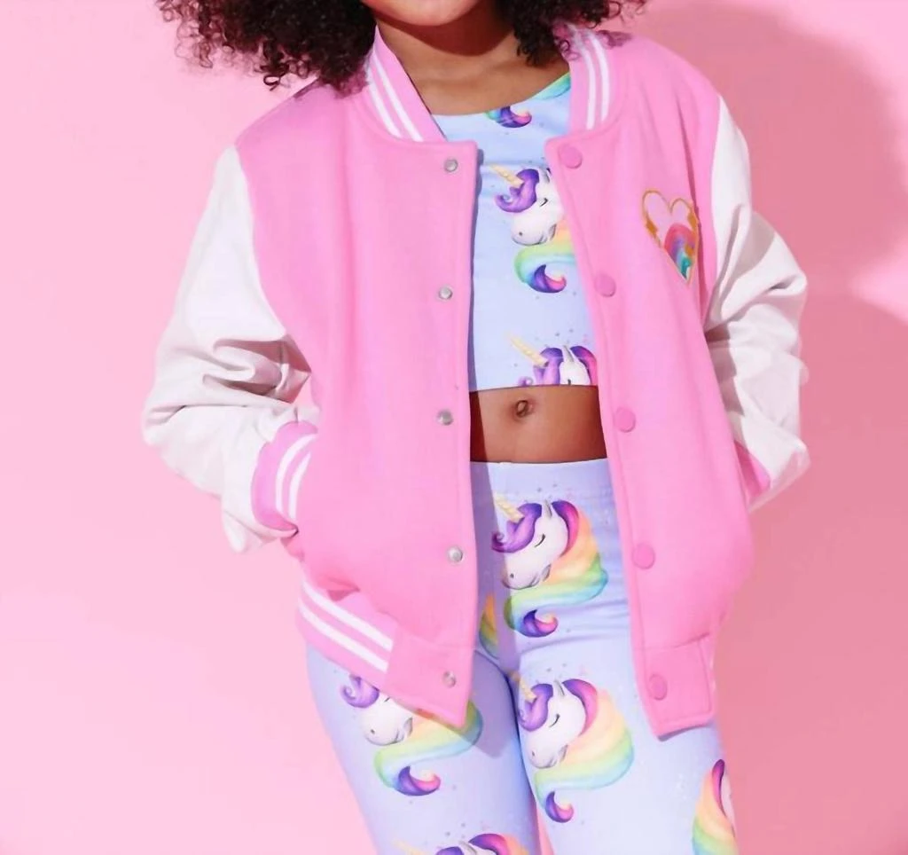 Lola + The Boys Lola + The Boys - Girls Good Vibes Varsity Bomber Jacket