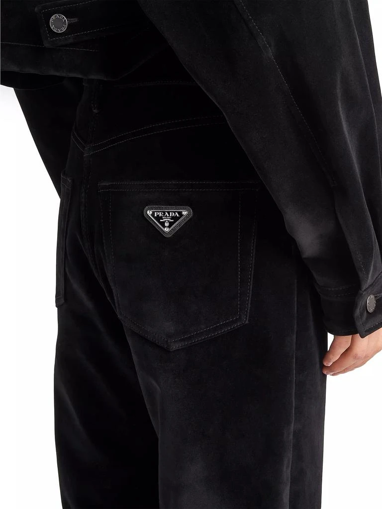 Prada Five-Pocket Velvet Denim Jeans 4