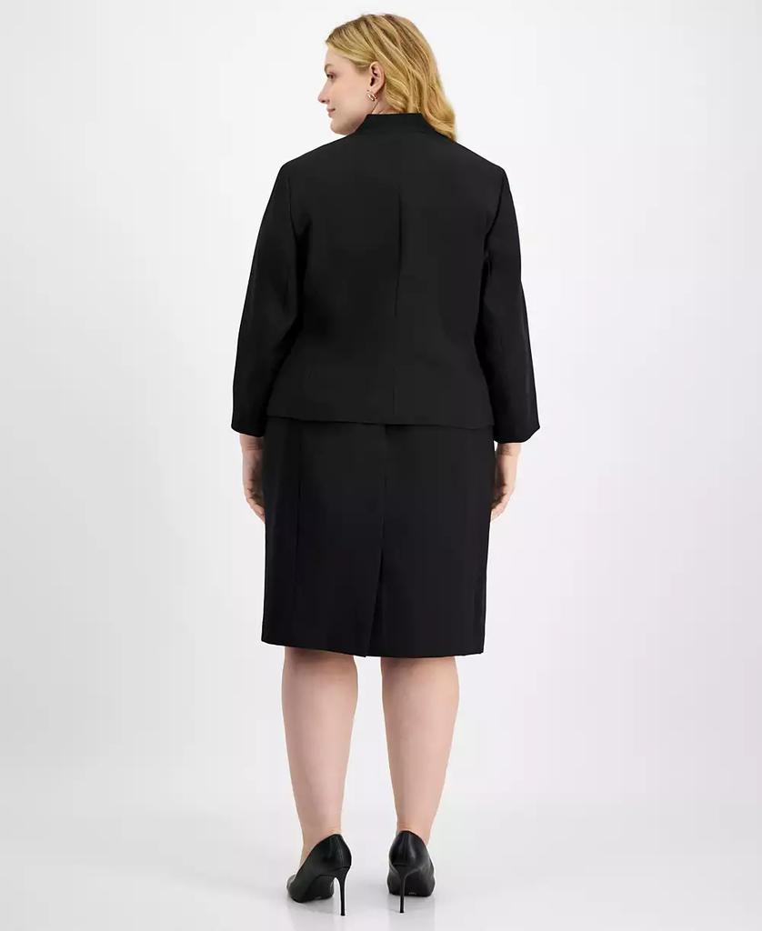 Le Suit Plus Size Cutout Kissing Jacket & Sheath Dress Suit