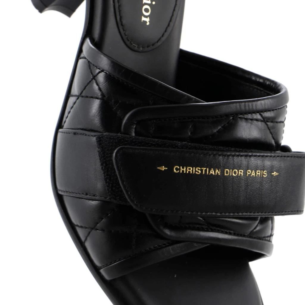 Dior Women's Dio(r)evolution Heeled Slide Sandals Cannage Quilt Leather 5
