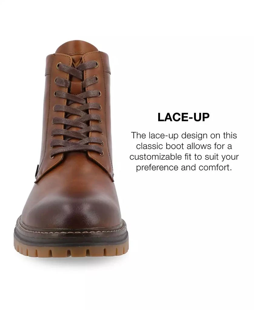 Vance Co. Men's Denver Tru Comfort Foam Plain Toe Lace-Up Ankle Boots 7