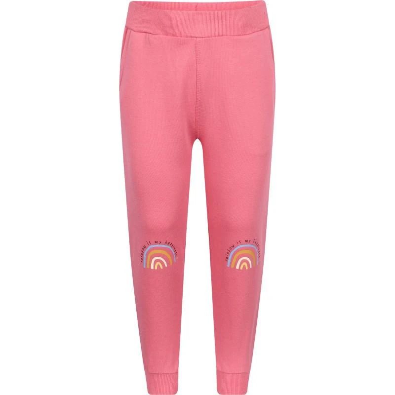 NAME IT® Rainbows print organic sweatpants in pink 1