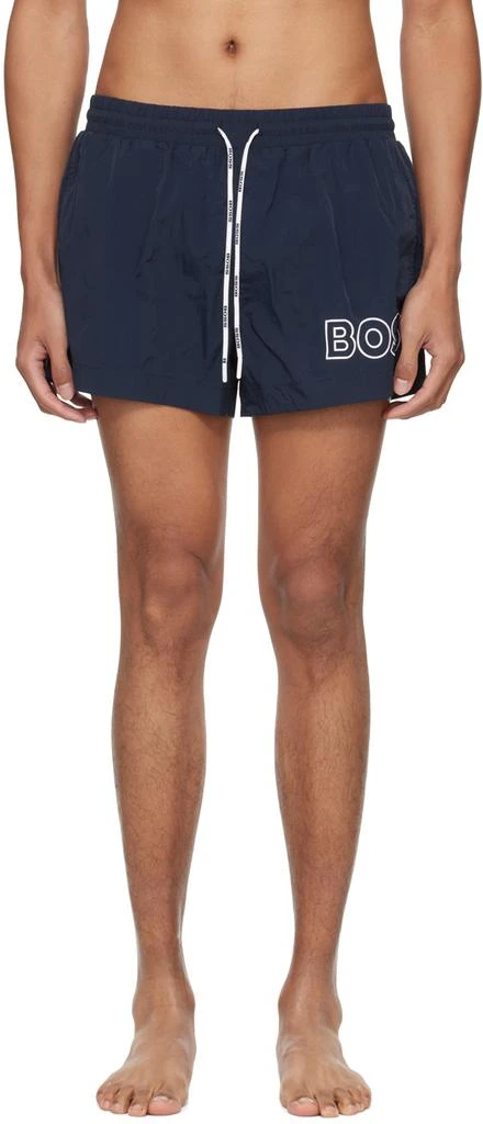 Hugo Boss Navy Outline Swim Shorts 1