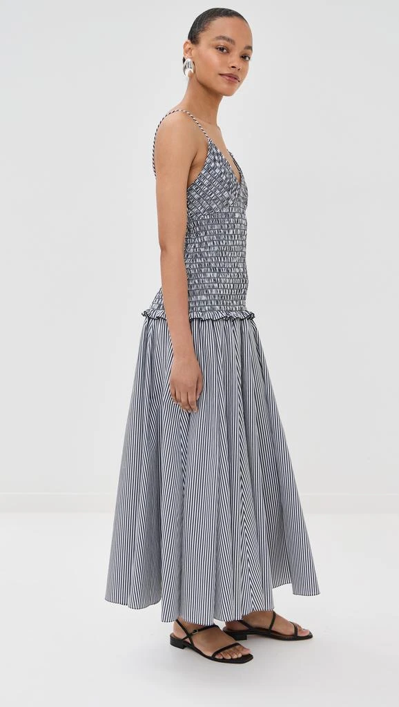 Brandon Maxwell The Josie Spaghetti Strap Dress with Smocked Bodice 5