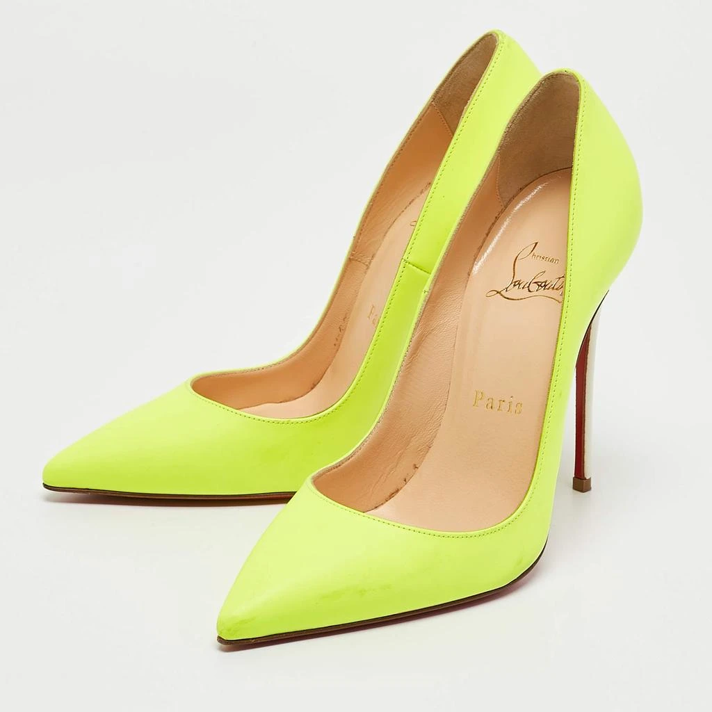 Christian Louboutin Christian Louboutin Neon Green/White Leather Pigalle Follies Pumps Size 36.5 2