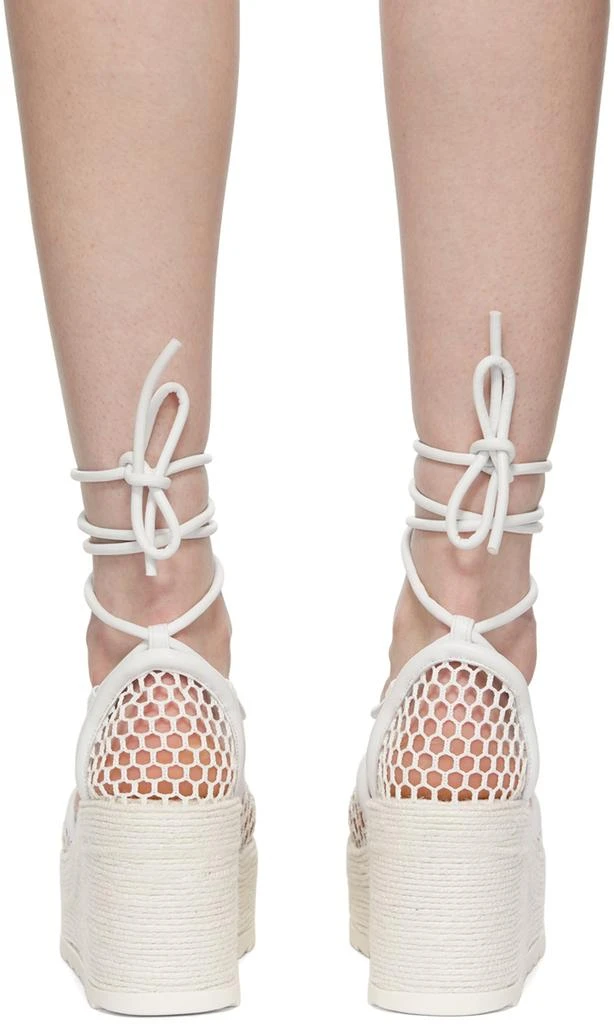 Bottega Veneta White Sporty Web Wedge Espadrilles 4