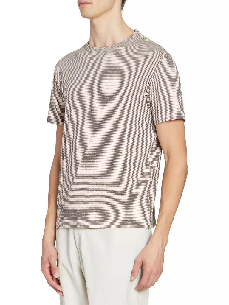 Officine Générale Multico Linen-Blend T-Shirt 4