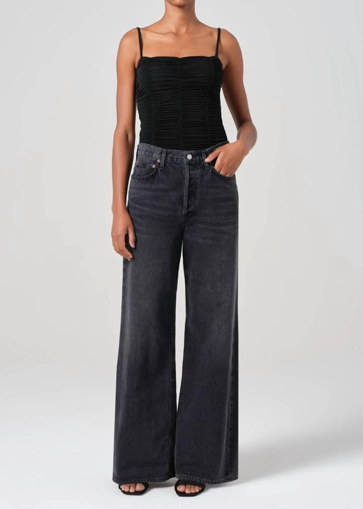 AGOLDE Dame High Rise Wide Leg No Cuff Jeans In Hitch 1