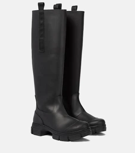 Ganni Rubber knee-high boots 1