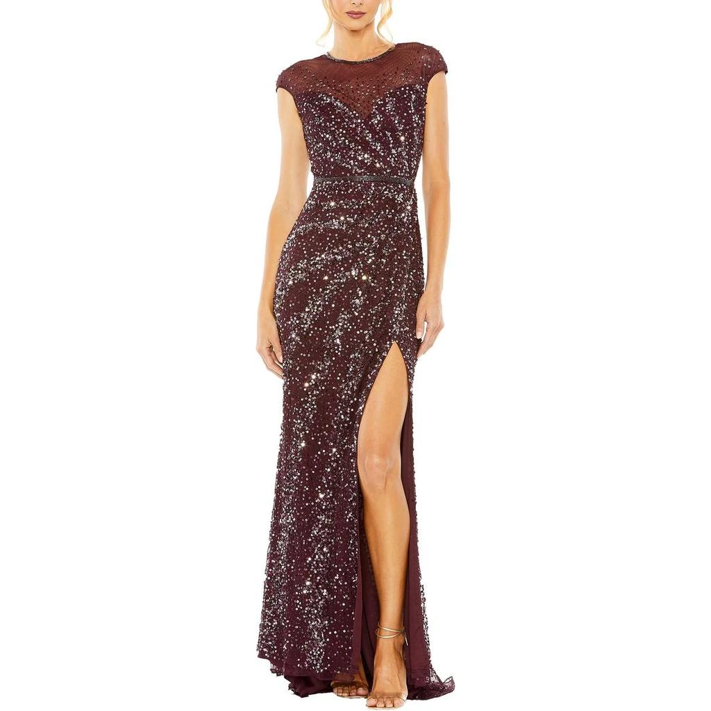 Mac Duggal Womens Embellished High Neck Evening Dress 4