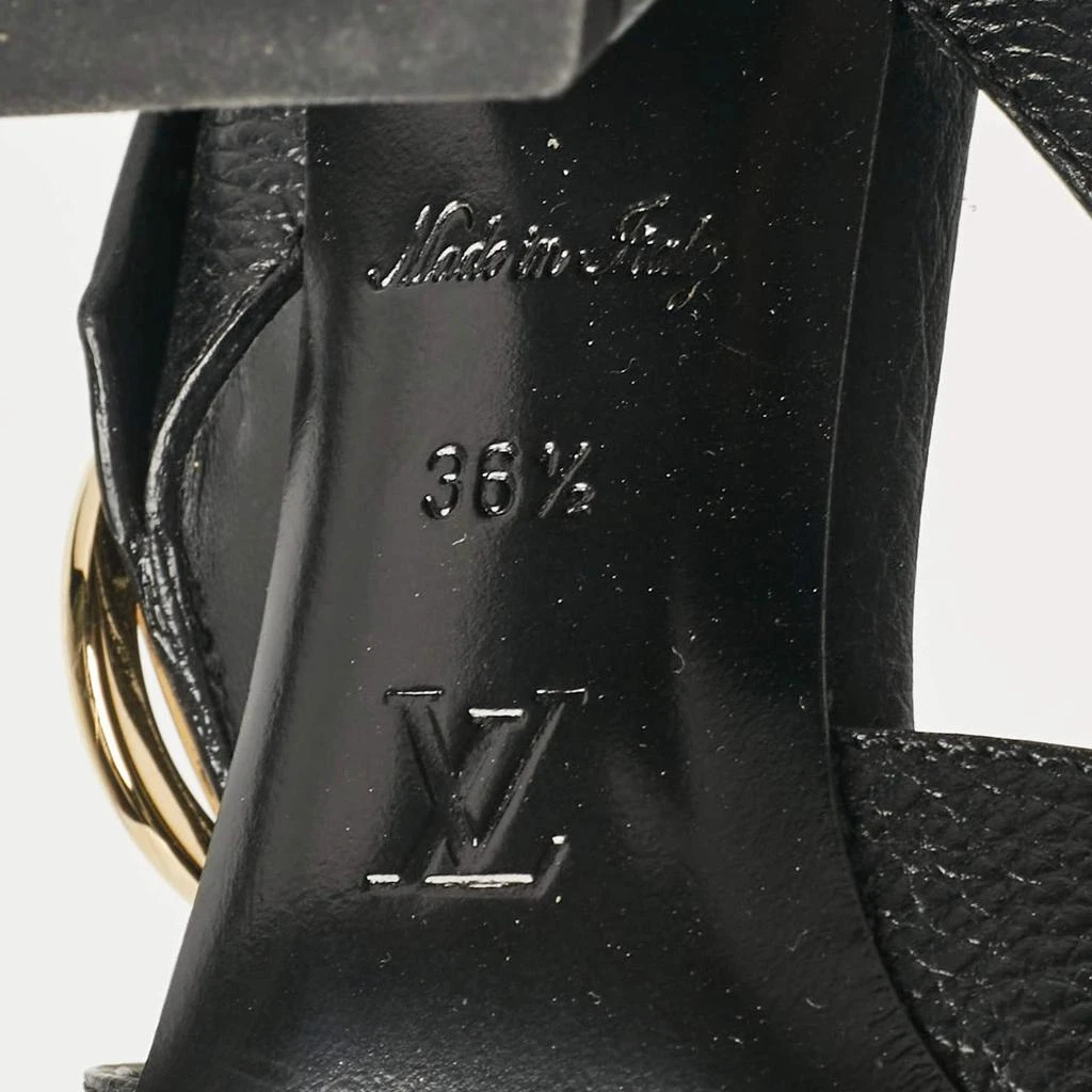Louis Vuitton Louis Vuitton Black Leather Slide Sandals Size 36.5 7