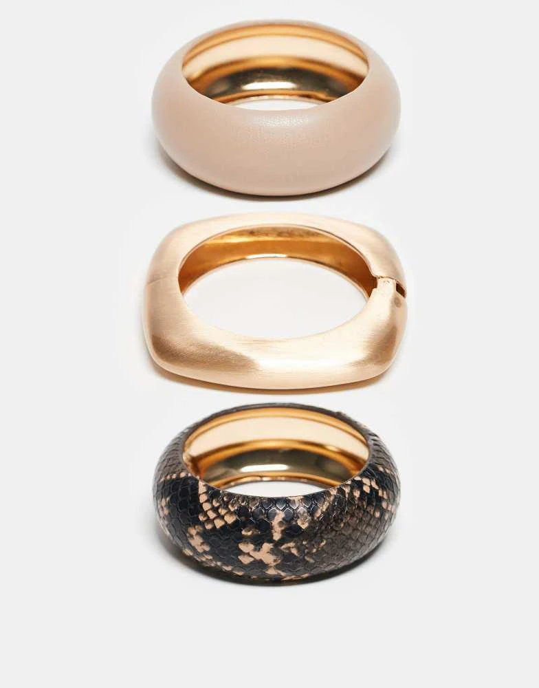 ALDO ALDO nolita 3 bangle set in snake, pu and gold