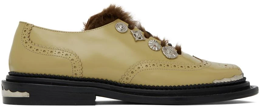 Toga Virilis Khaki Leather Oxfords 1