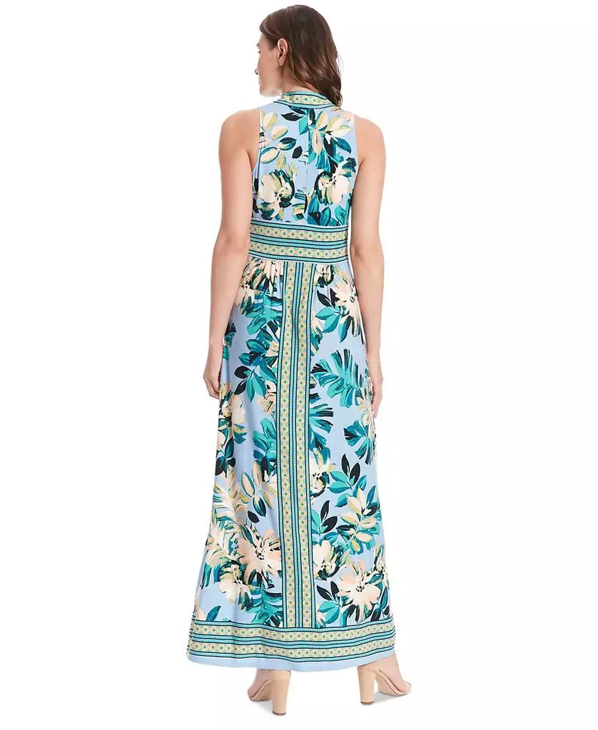 London Times Petite Floral Border-Trim Maxi Dress 5