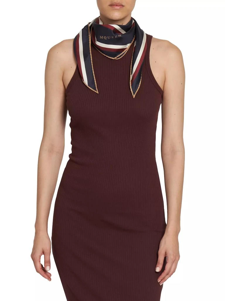 Alexander McQueen Striped Diamond Silk Scarf 1