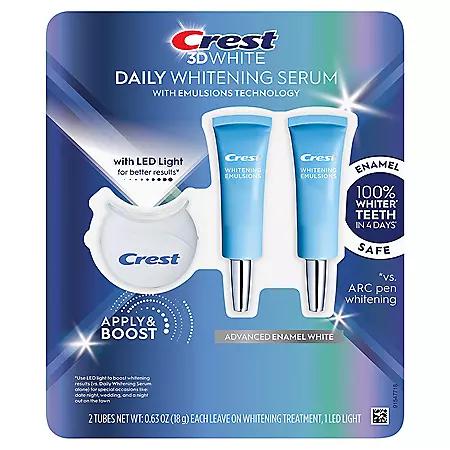 Crest Crest 3DWhite Daily Whitening Serum, Advanced Enamel White + LED Light Treatment